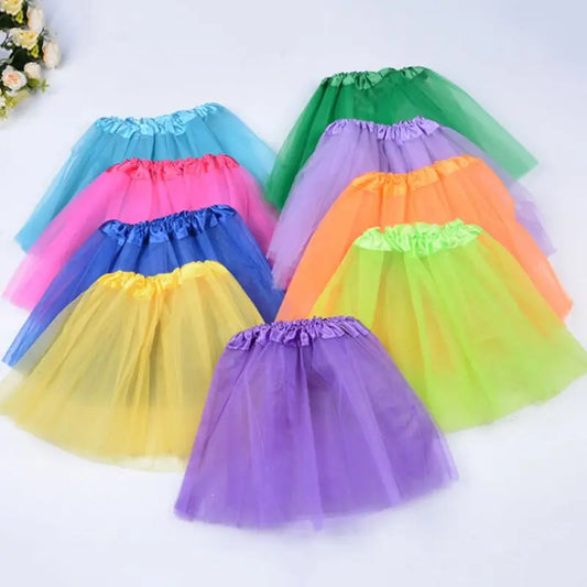 12 Colors Women Adult Three Layer Tulle Tutu Ballet Skirt Pleated Sweet Candy Color Ruffles Mesh Pettiskirt Wedding Party Mini