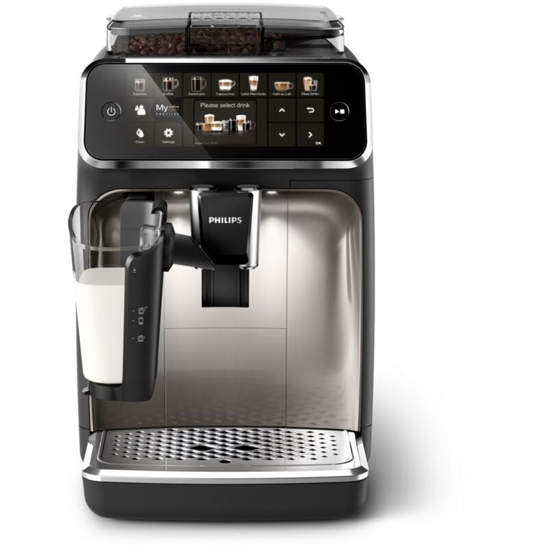 PHILIPS EP5447/90 Serie 5400 LatteGo 12 Kaffeespezialitäten Kaffeevollautomat und 4 Benutzerprofilen Schwarz/Chrom