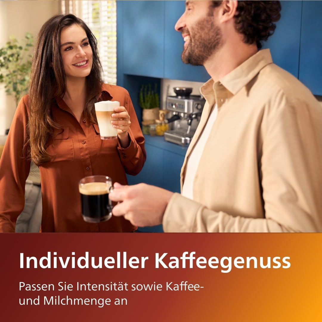 PHILIPS EP5447/90 Serie 5400 LatteGo 12 Kaffeespezialitäten Kaffeevollautomat und 4 Benutzerprofilen Schwarz/Chrom