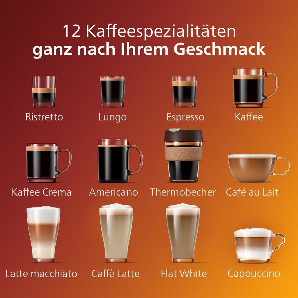 PHILIPS EP5447/90 Serie 5400 LatteGo 12 Kaffeespezialitäten Kaffeevollautomat und 4 Benutzerprofilen Schwarz/Chrom
